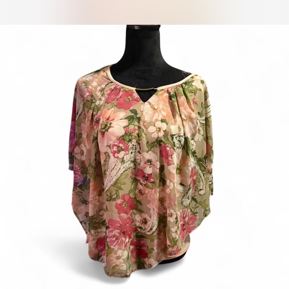 Tan Relaxed Dolman Sleeve Blouse
